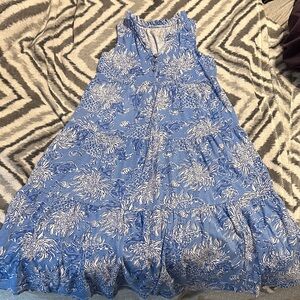 Lilly Pulitzer Blue and White Floral Dress